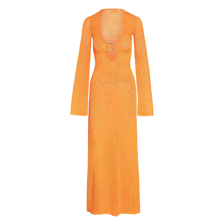 Sophia - Langes Häkel-Strandkleid mit Cut-Out